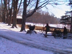 photo of farm road in winter
